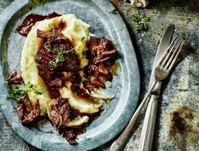 BEEF CHEEKS IN RED WINE, WITH CREAMED PARSNIPS